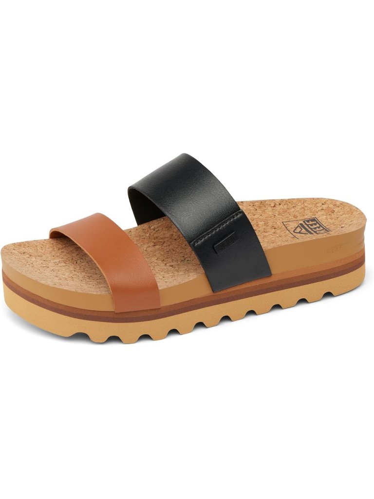 Women's Black Duo Arch Support Ultra Soft Cushion Footbed Platform Sandal Shoes